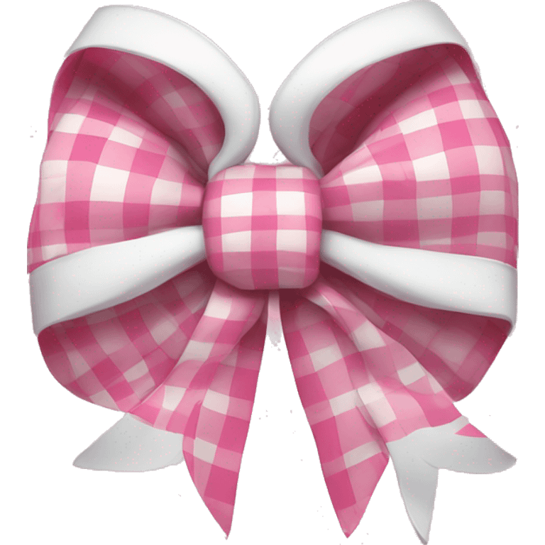 White and pink plaid bow  emoji