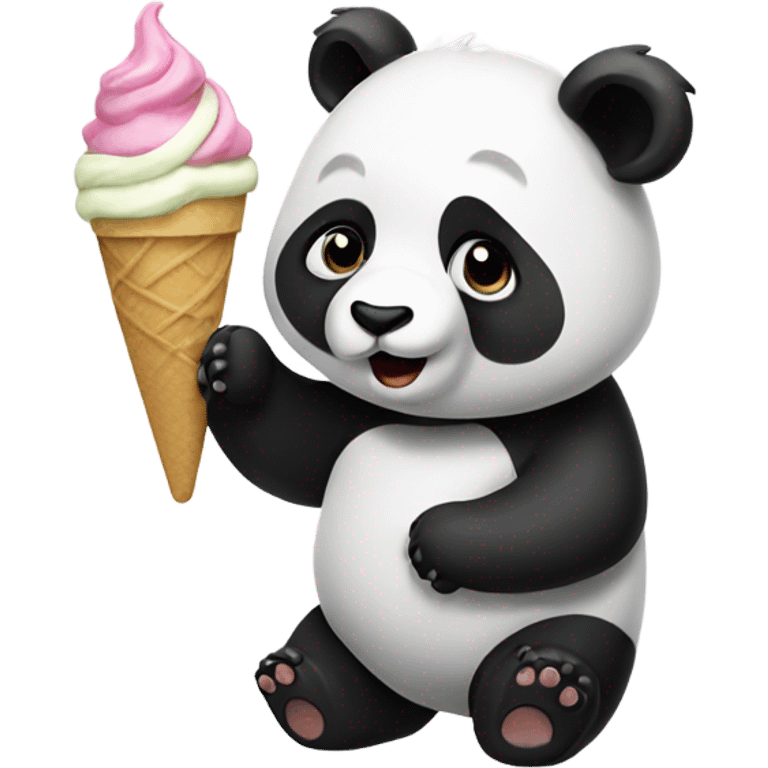 Panda eating ice cream emoji