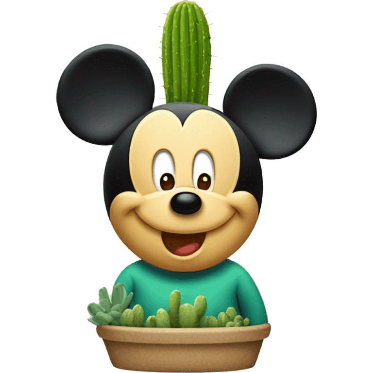 Mickey mouse whith cactus emoji