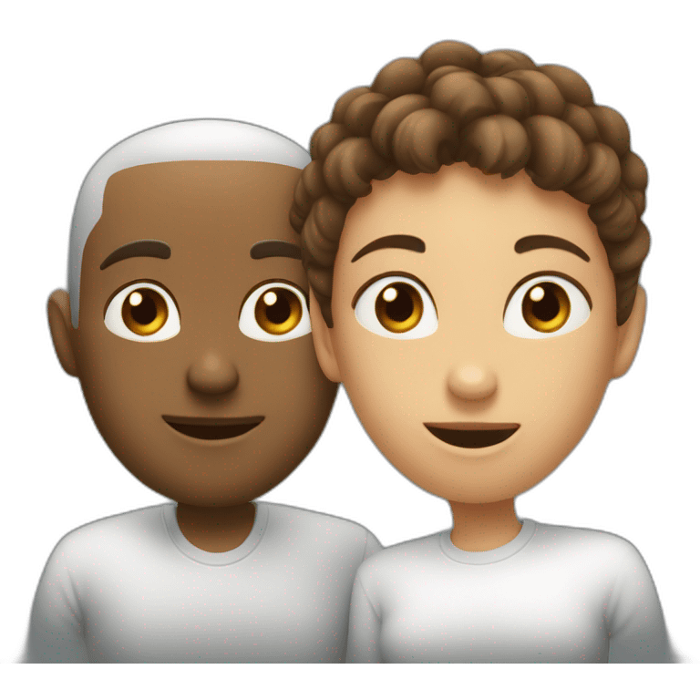 Couple blanc en train de discuter emoji