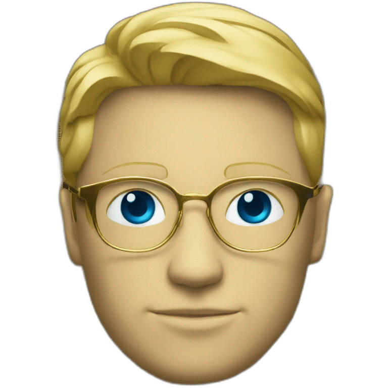 cyber security fellow with blue eyes gold color glasses border emoji