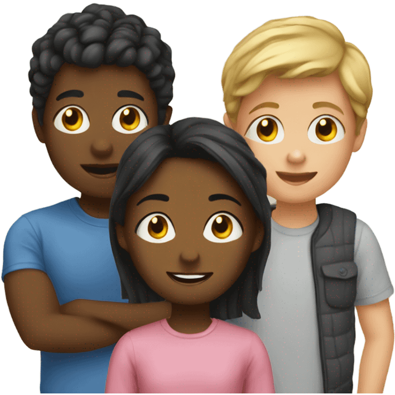 girl with boys indoors emoji