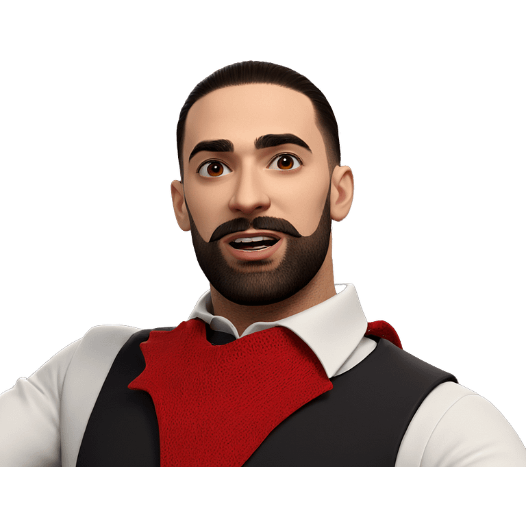 male portrait with beard emoji