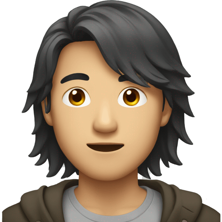 asian guy with long hair emoji