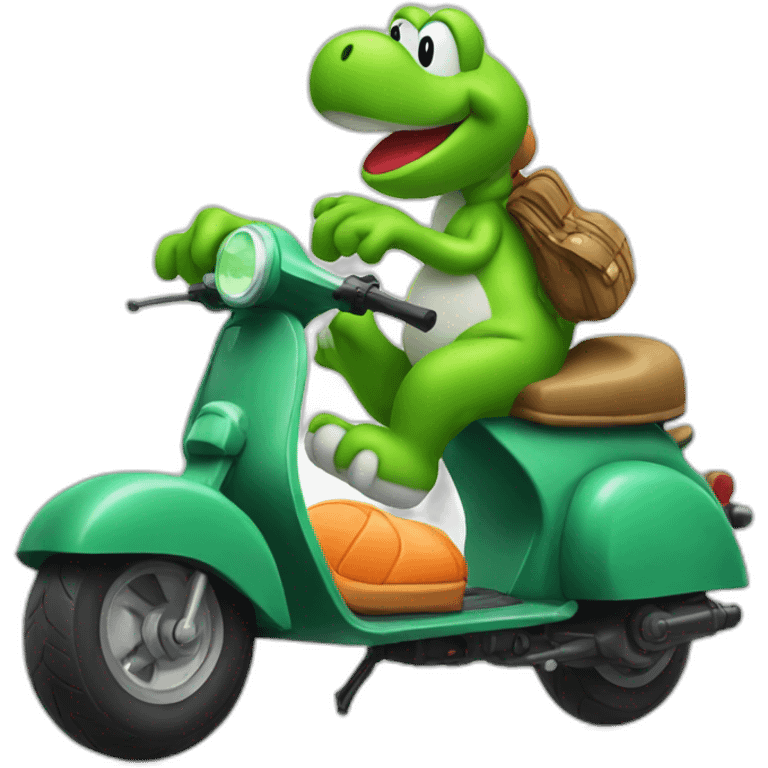 yoshi on a scooter emoji