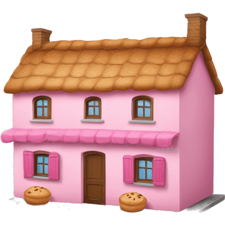 maison en pain d'épice en rose emoji