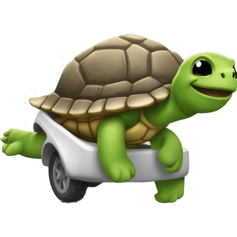 Chat qui fait la course avec une tortue  emoji