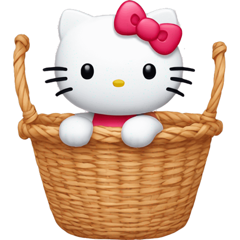 Hello kitty in a basket emoji