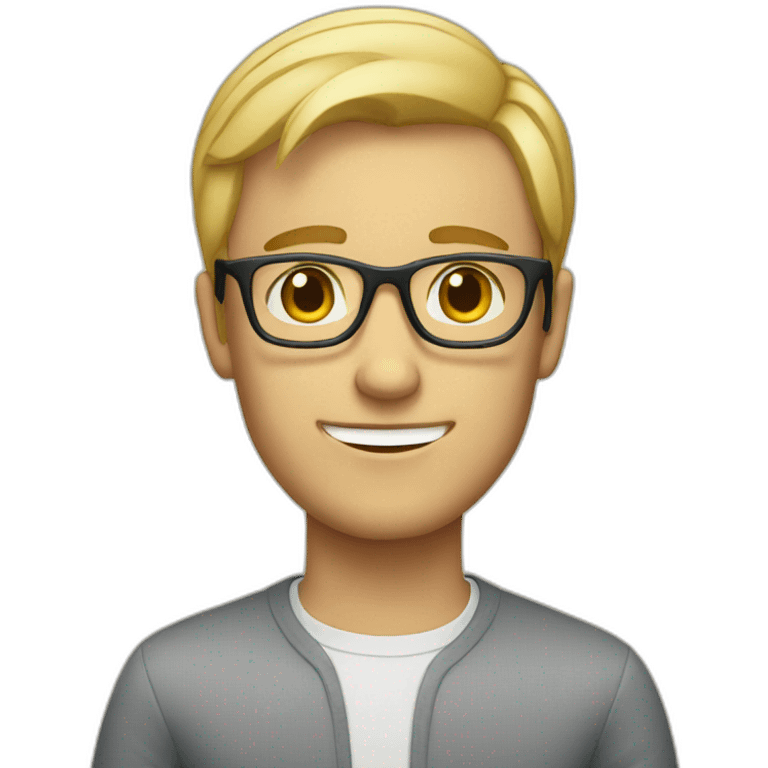 Blonde guy with glasses chatting emoji