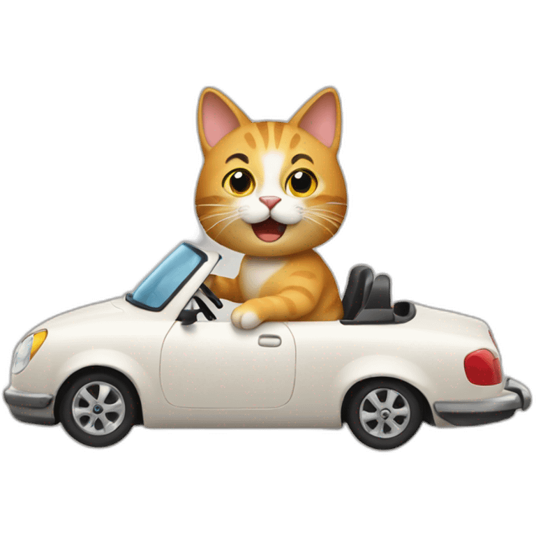 a cat driving a car emoji