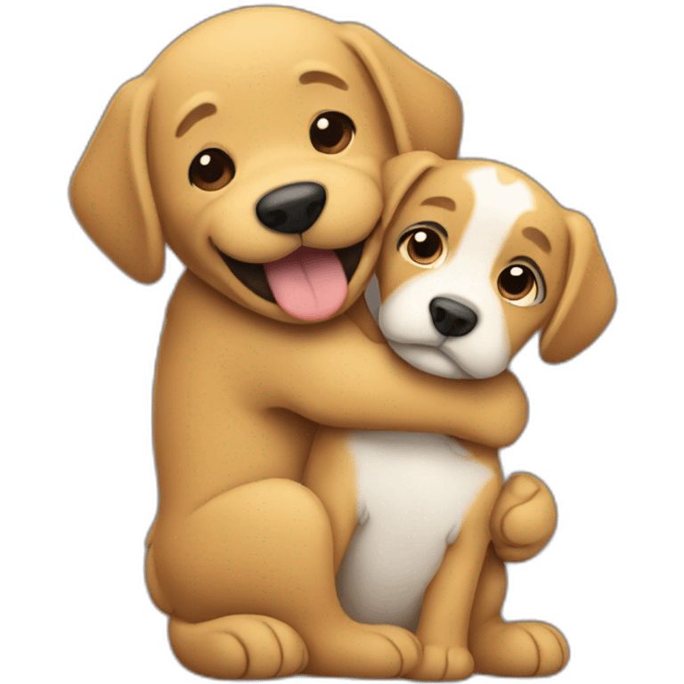 Dog hug emoji