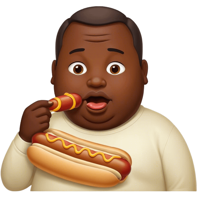 Fat man licking mayo hotdog  emoji