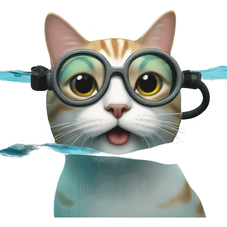 cat snorkeling emoji