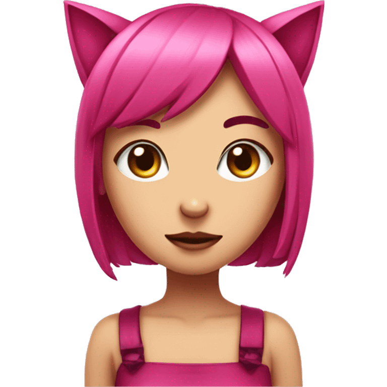 toon pink beet neko girl  emoji