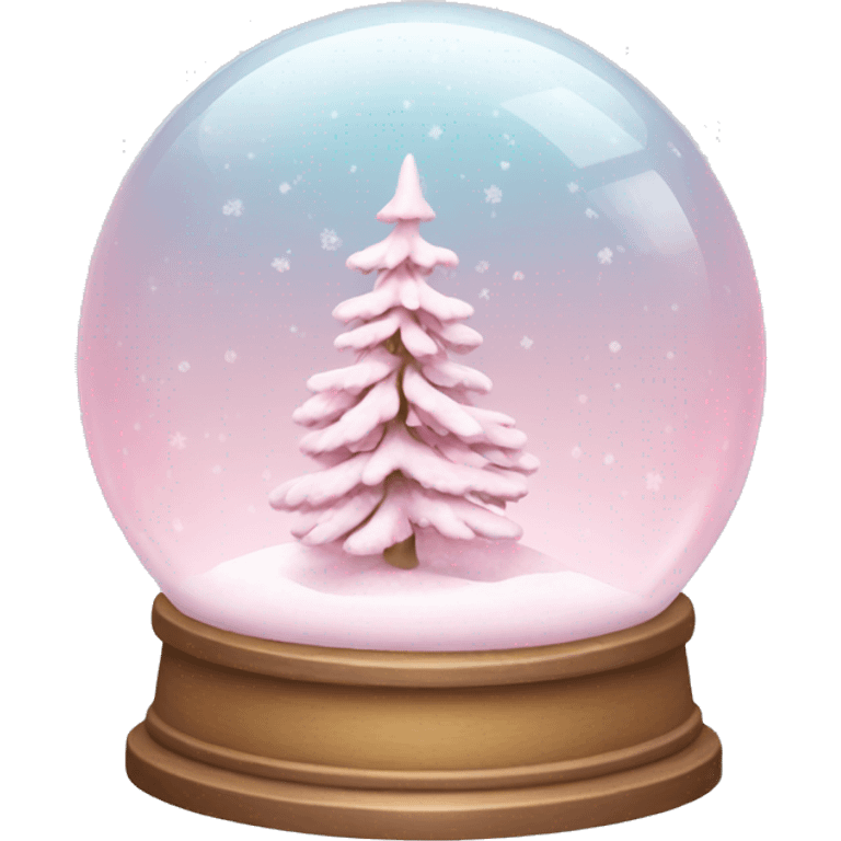 Pastel pink snow globe emoji