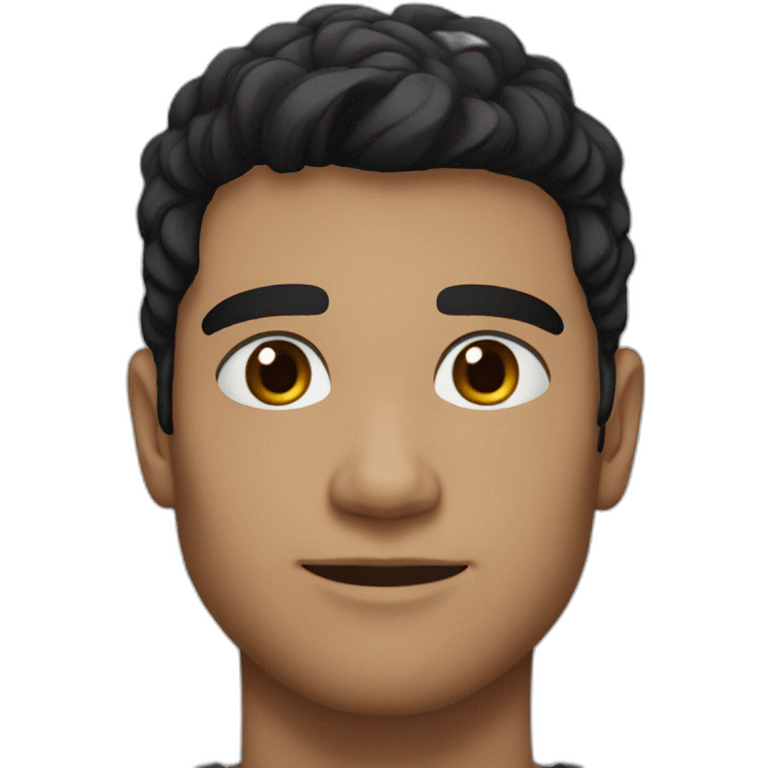 male, 26 years old, black hair, not long, wide eyelashes, brown eyes, medium nose, round face, wide lips emoji