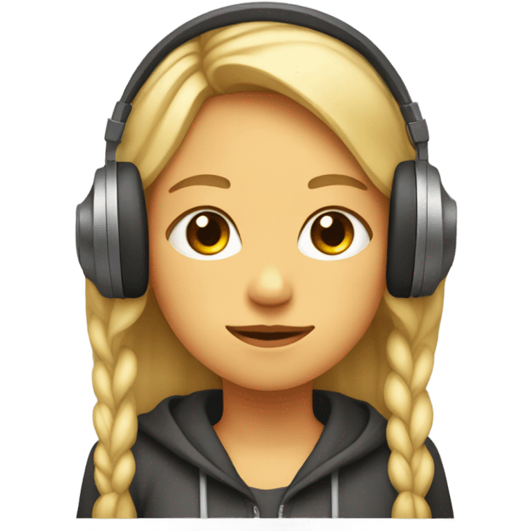 Girl listening to music  emoji