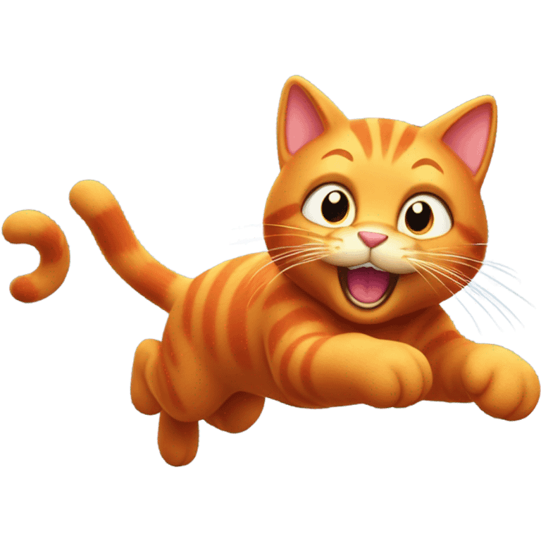 Red cat playing emoji