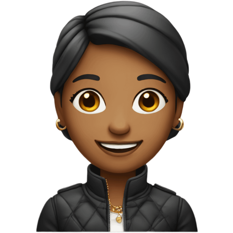 smiling girl in stylish outfit emoji