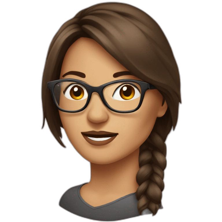 Femme BRUNE avec lunettes emoji