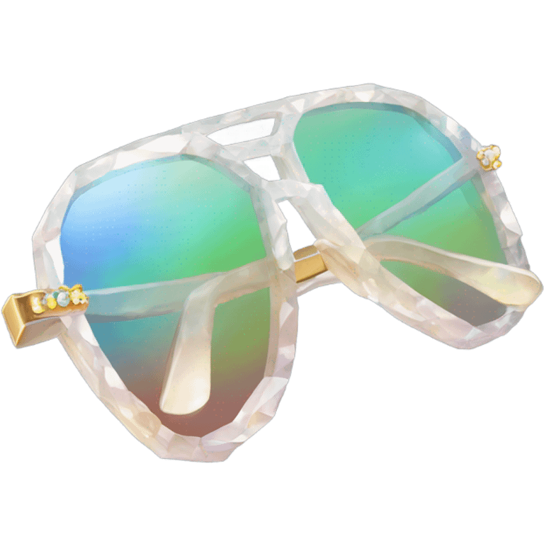 opal Crystal gemstone pair of sunglasses emoji