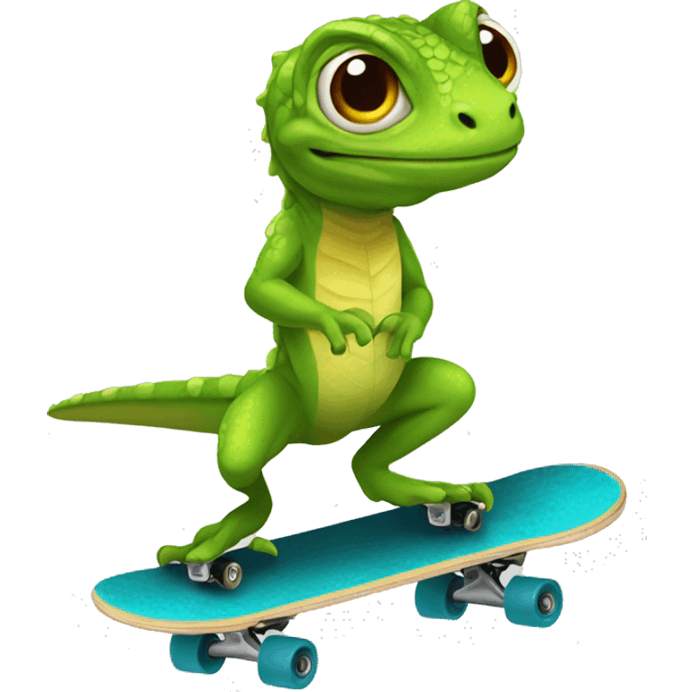 Lizard on skateboard  emoji