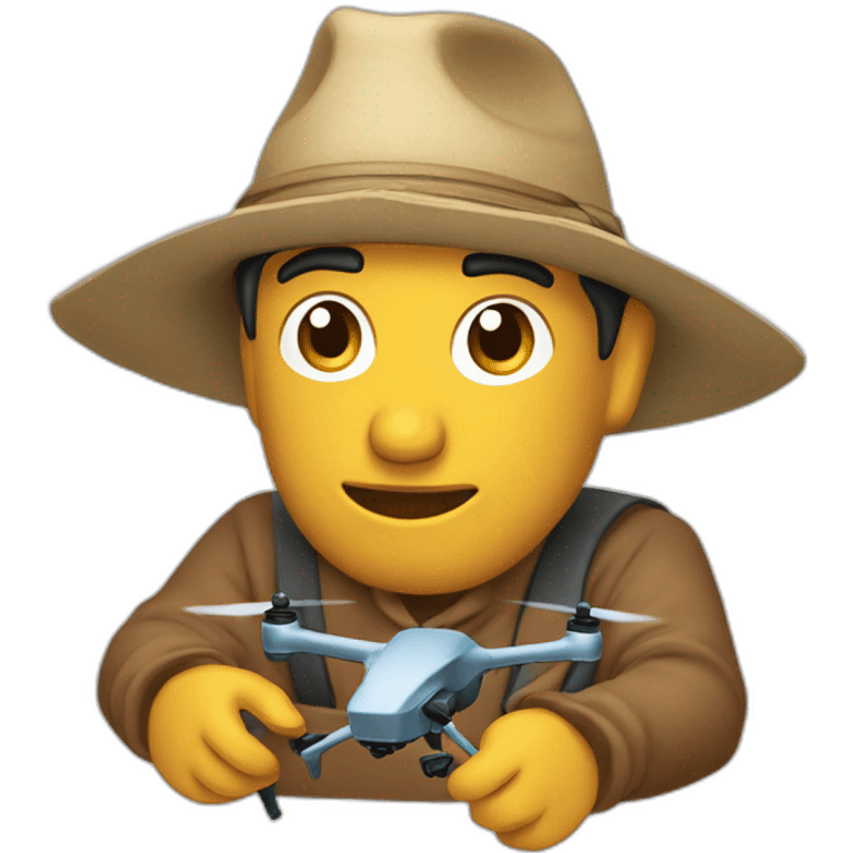 Campesino manejando drone  emoji