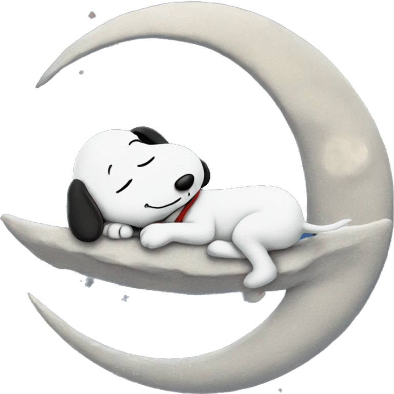 Snoopy sleeping in the moon emoji