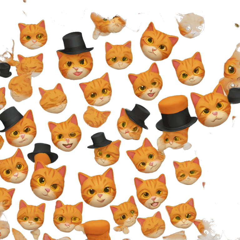 orange cat with hat  emoji