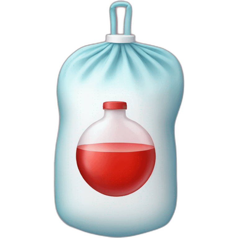 medical soft bag with red liquid emoji