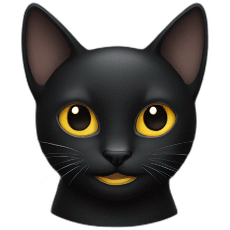 black cat smiley face emoji