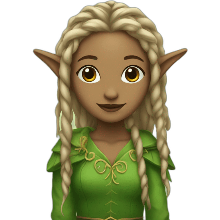 elf girl with dreadlocks emoji