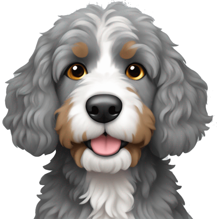 Grey Australian bernedoodle WITHOUT white emoji