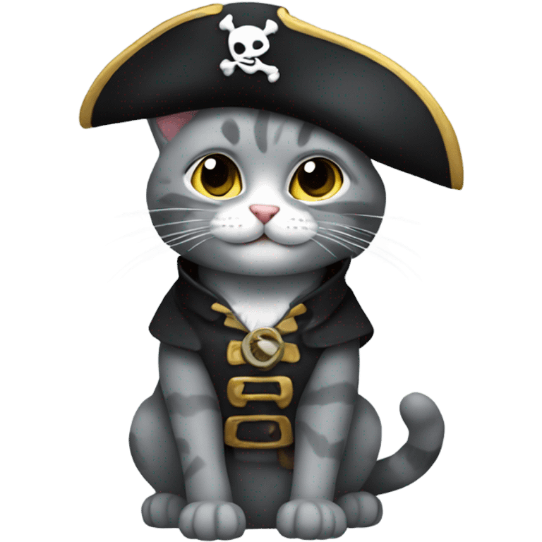 pirate gray cat emoji