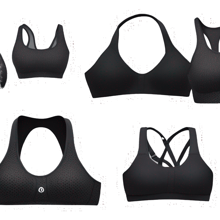 black lululemon sports bra realistic soft textures no background emoji