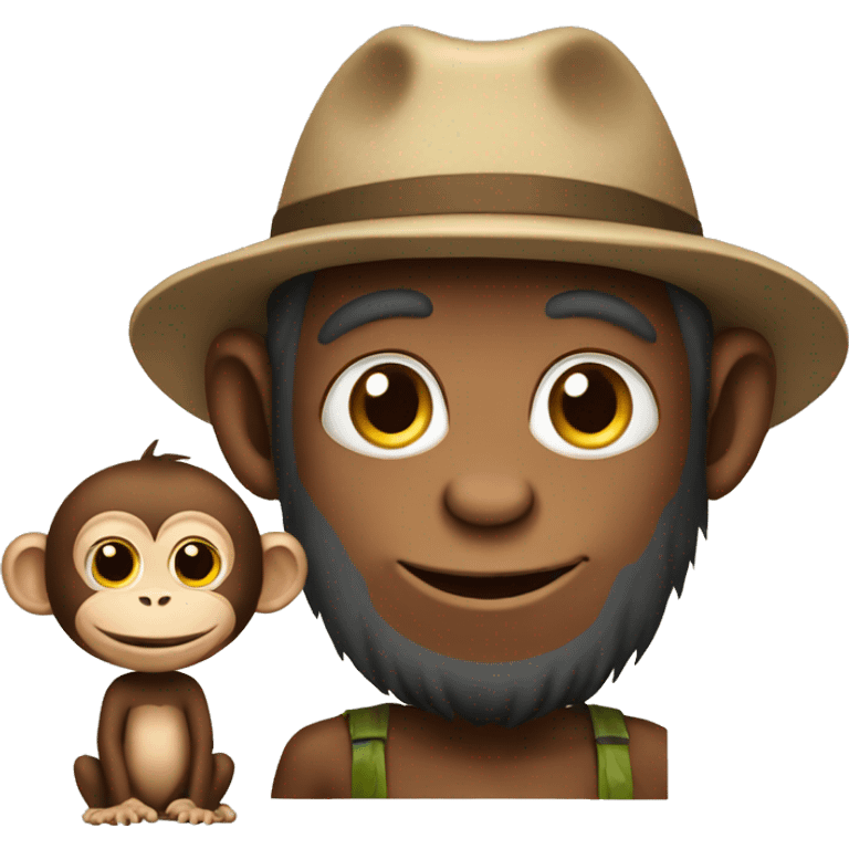 Monkey with a farmer emoji