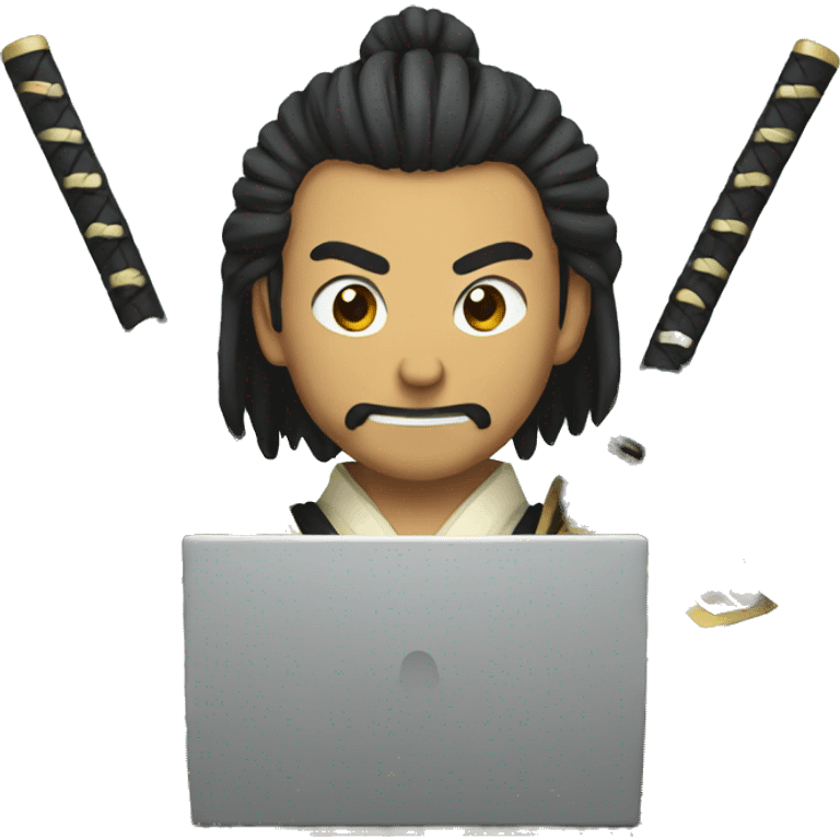 samurai with laptop emoji