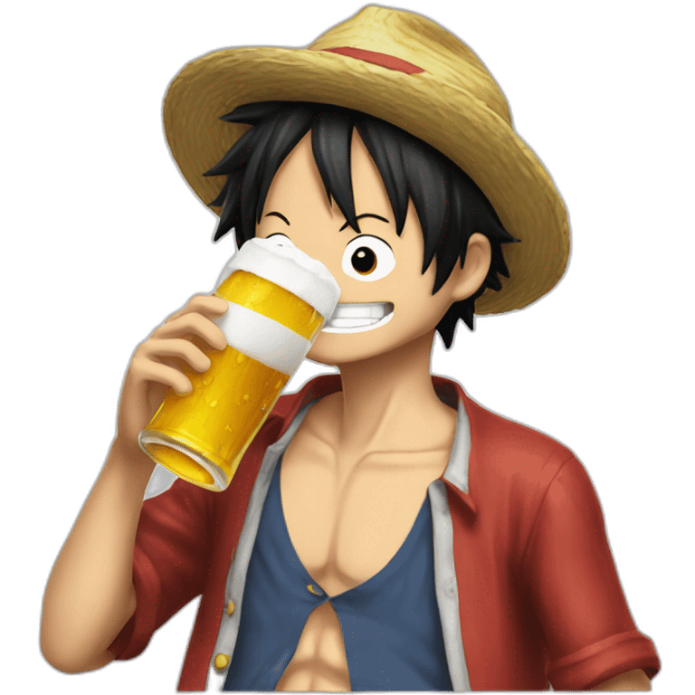 luffy drinking beer emoji