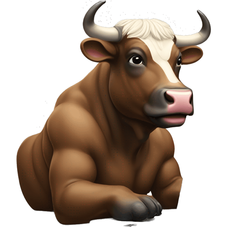 bull working on lap top crypto  emoji