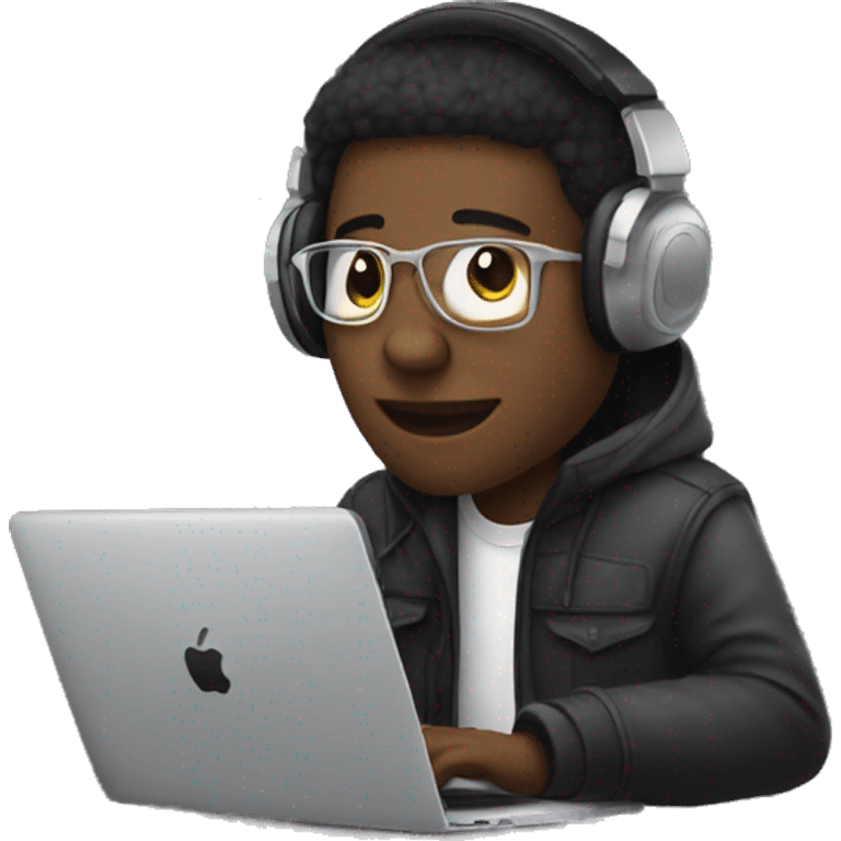 Music producer with a macbook  emoji