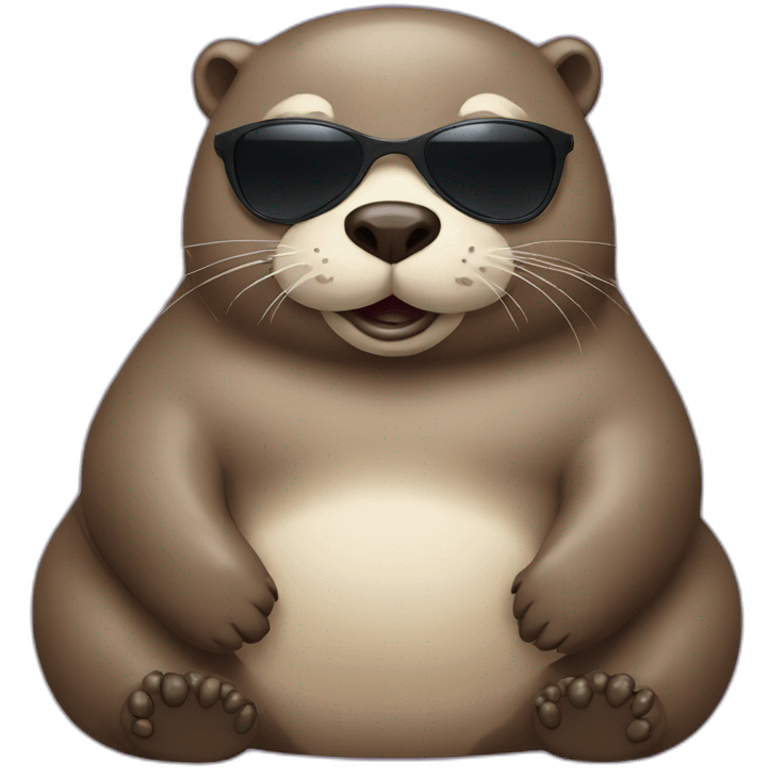 obese otter with sunglasses emoji