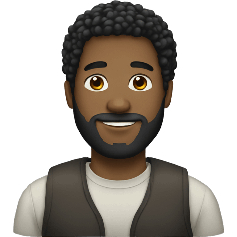 black man with beard, mustache, and short afro  emoji