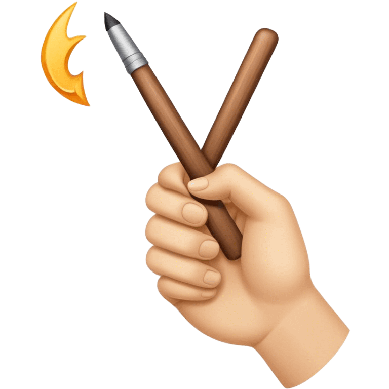 Hand holding Woodstick pointing emoji