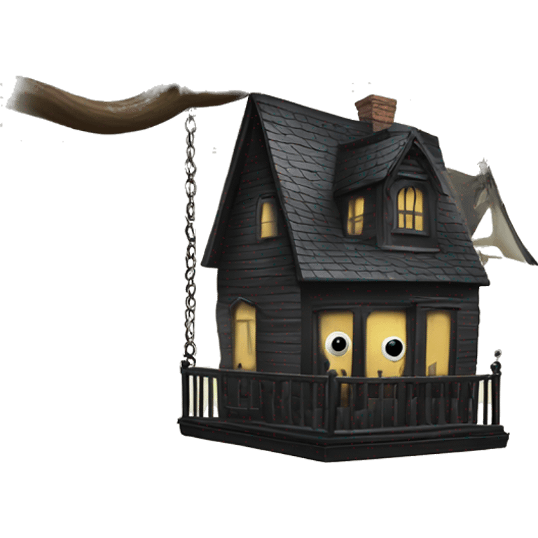 Addams House. Wednesday is on the swing  emoji