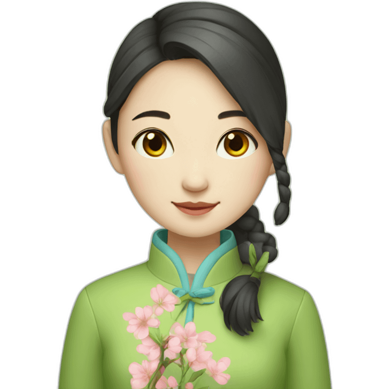 A Chinese girl with the warmth of spring emoji