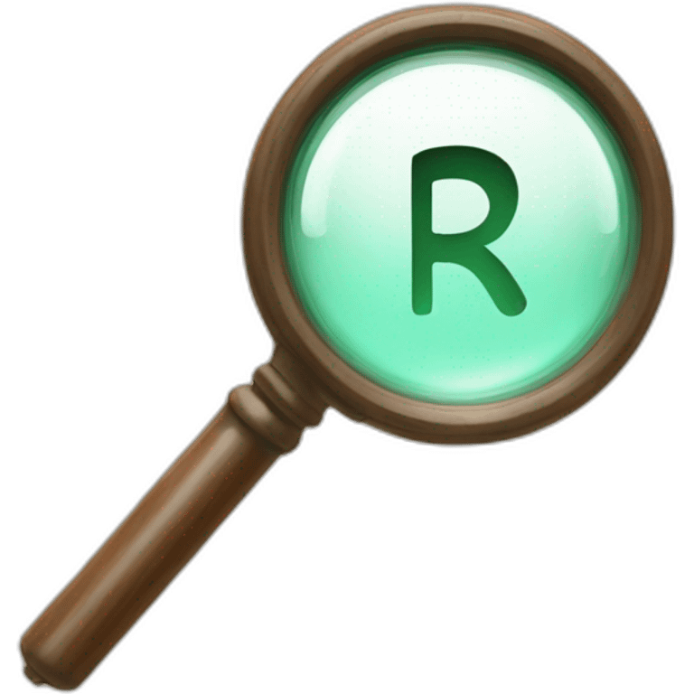 the letters RS with an magnifying glass embedded in the R emoji