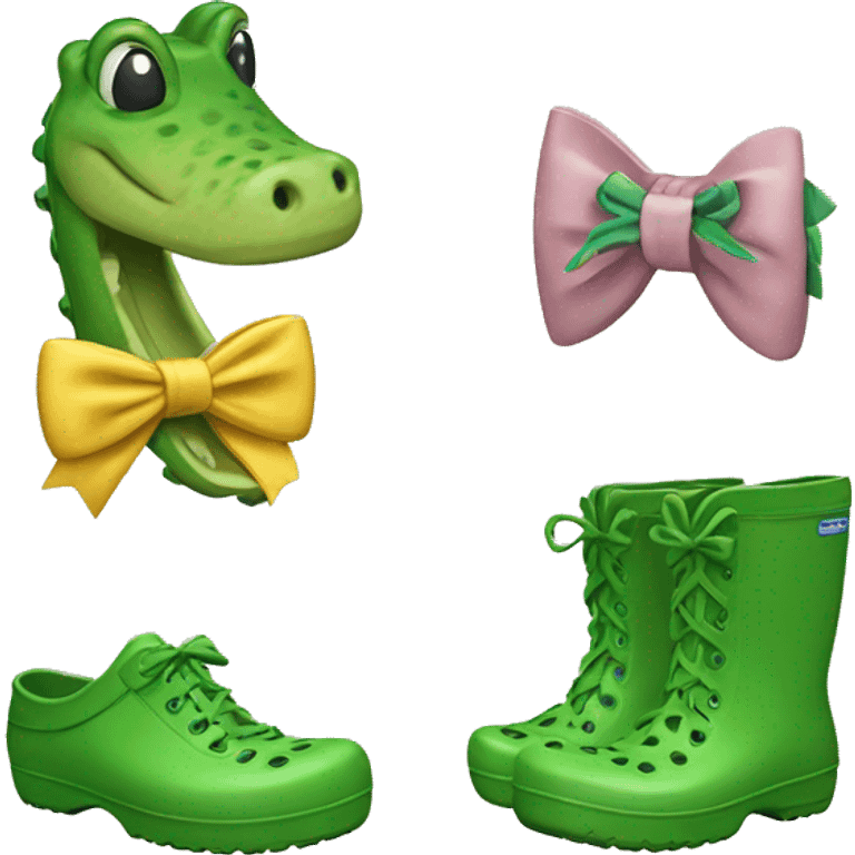 crocs and bow emoji