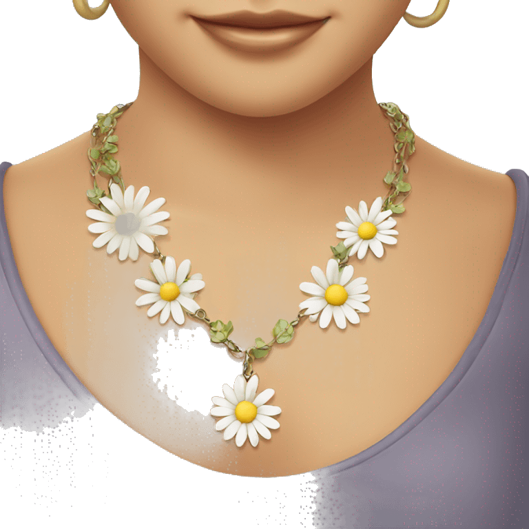 Necklace with a daisy charm emoji