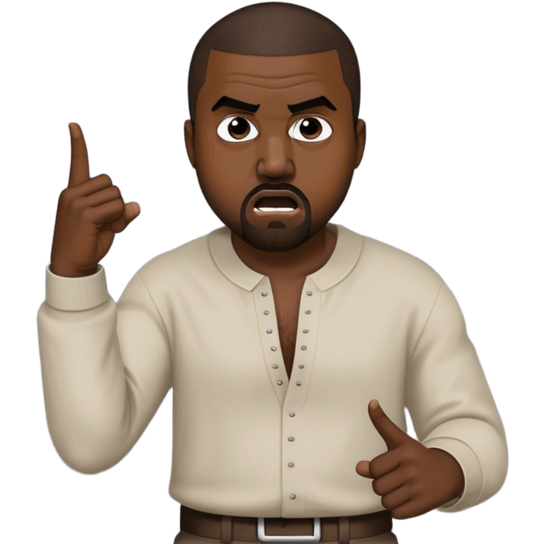 Kanye west fighting and arguing at a Jewish Zionist  emoji