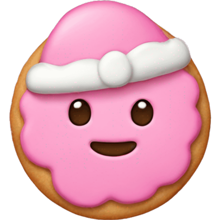 Pink Christmas cookie emoji